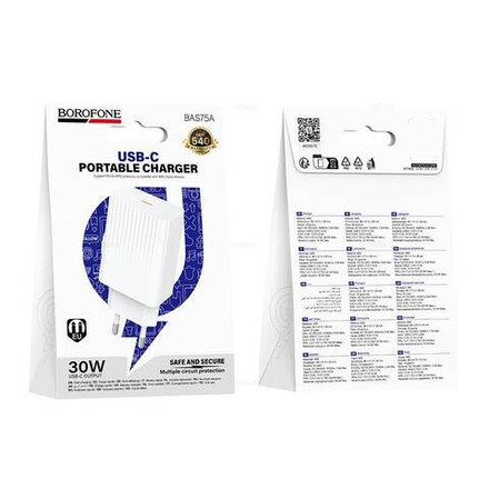 Сетевой адаптер питания BOROFONE BAS75A PD30W (белый)
