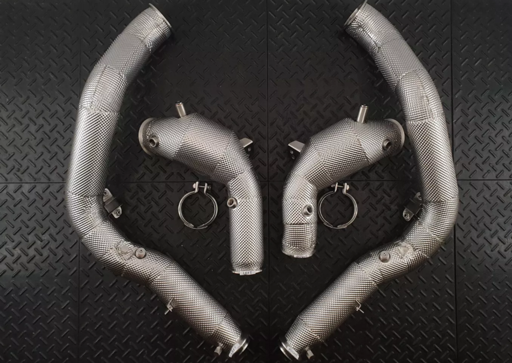 RedStar Exhaust Приемные трубы (Downpipes) спорт-кат GESI Gen2 127мм с термозащитой Mercedes G63 W465 RS.G63W465.DP.GESI