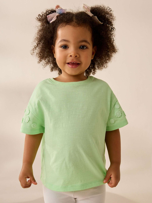 Футболка с вышивкой для девочки Next AD8-242, Салатовый