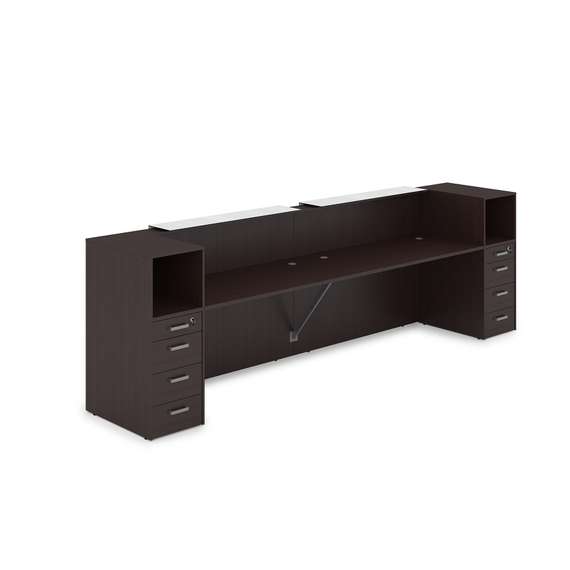 1КРТ-КЛ.005 Комплект Ресепшн с фартуком HPL (3632*751*1149) (без подсветки)