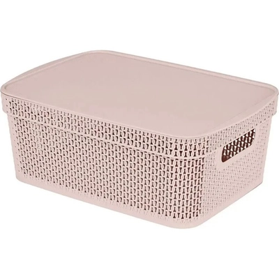 Корзина для хранения Keeplex Ajur с крышкой 11л 38х14,3см бежевый топаз