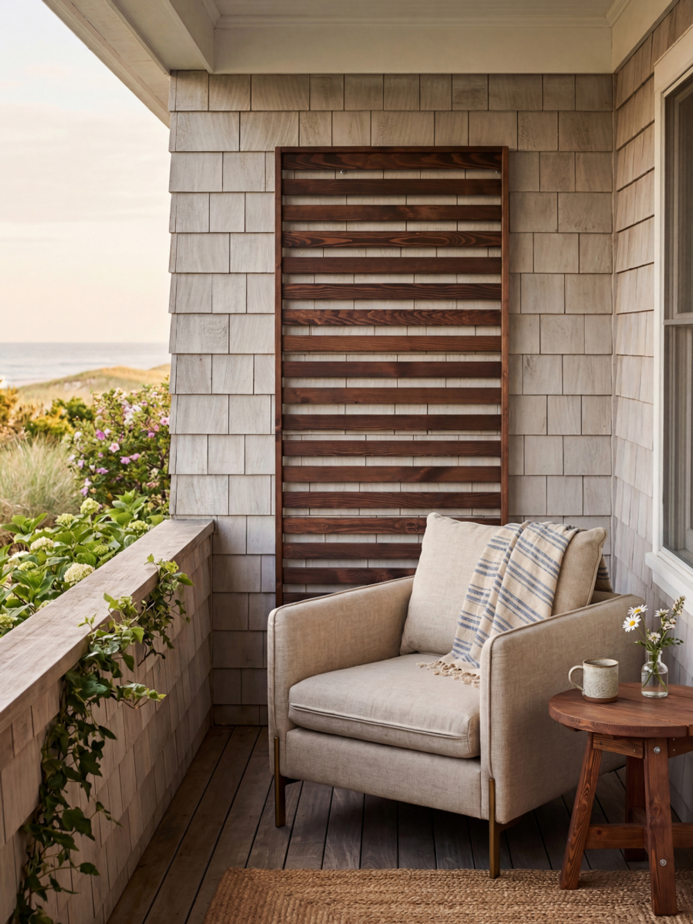 Панель для стен деревянная Эпларо 177х76 см, панель вешалка для цветов кашпо для сада, балкона и прихожей, венге