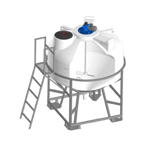 Емкость ЦКТ 3000 с патрубком 110 мм белый в обрешетке с лопастной Ж-Ж мешалкой ЭкоПром ФМ/ЦКТ 3000 л. конусообразная (2012x2012x2650см;267кг;Белый) - арт.557820