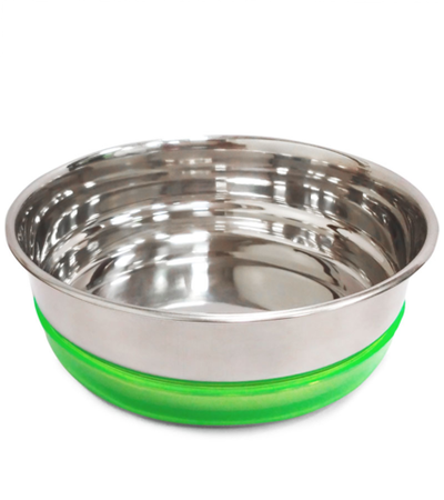 Миска металлическая с салатовой резинкой, 0,3л, Triol