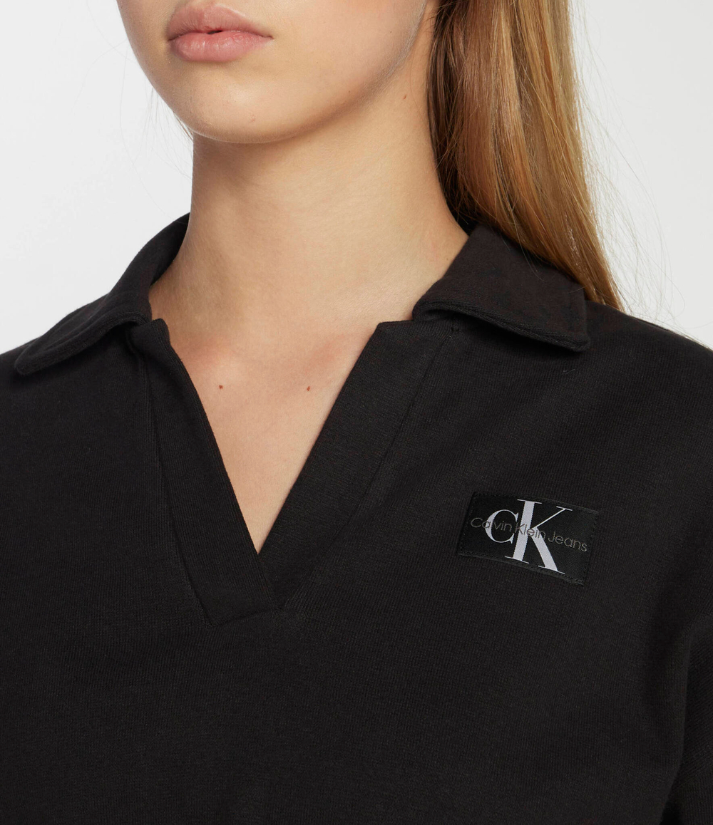 Худи LABEL ПОЛО COLLAR CALVIN KLEIN JEANS - черный(J20J222232)