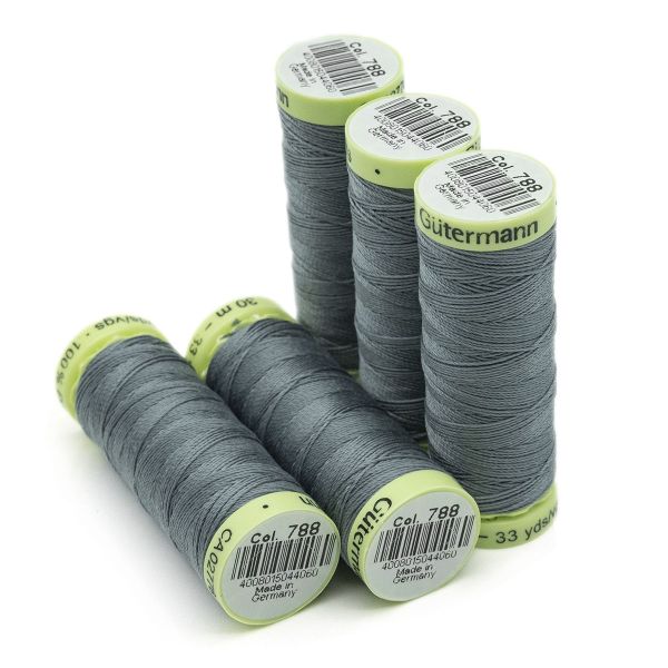 Нитки отделочные Gutermann Top Stitch 30 (30 метров), 5 кат. | 788 серо-джинсовый