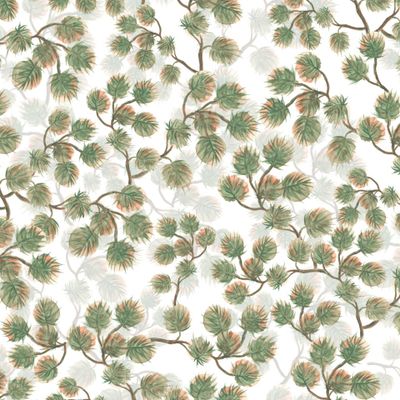 Сосновый лес, акварельные ветки хвойных деревьев.