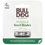 Bulldog Skincare For Men, Original Steel Blades, запасной блок, 4 шт.