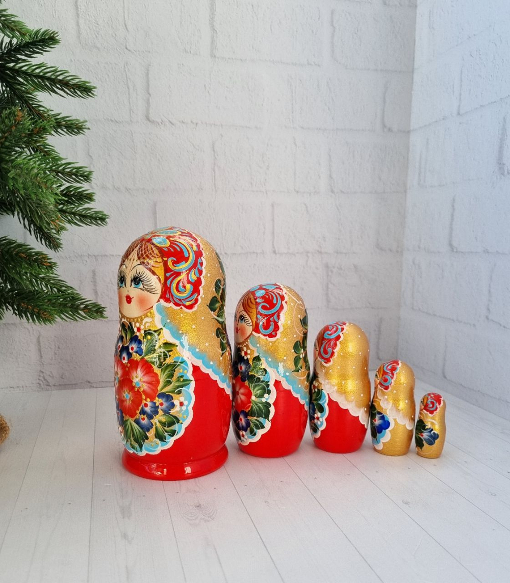 Матрешка 5м 15см нижегородская роспись, интерьерная