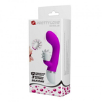 Вибратор силиконовый Sheila с вертушкой для клиторальной стимуляции (19.4 см)