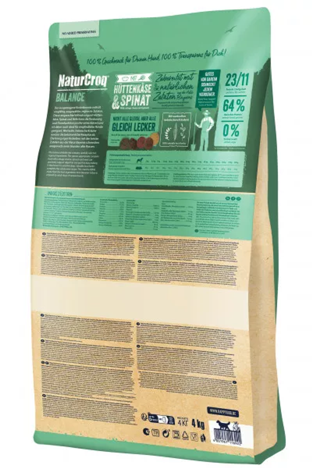 Happy Dog NaturCroq Balance (птица, творог, шпинат)