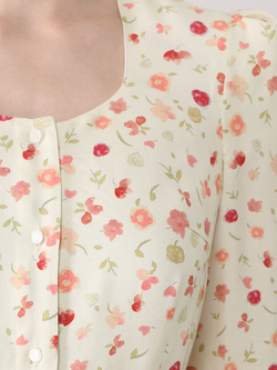 Платье VALENСIA, белое в цветочек с подкладом