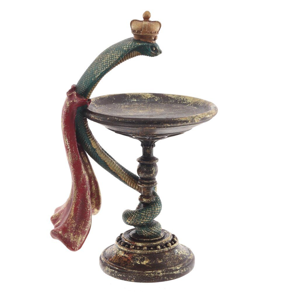 GAEM Изделие декоративное "Змея с блюдом", D 15 см, L17 W19 H29 см