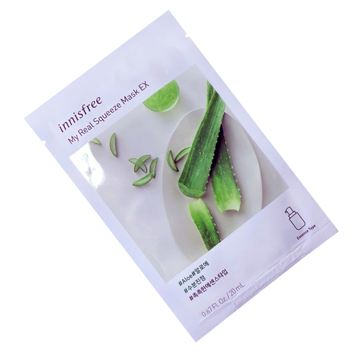 Маска для лица Innisfree My Real Squeeze Mask EX Aloe тканевая на основе эссенции алоэ 20 мл