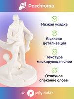 Пластик Polymaker Panchroma Matte PLA 1,75mm, 1kg Cotton White
