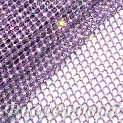 Сетка со стразами Кристалл АБ, Фиолетовая №72, розница от 30 см