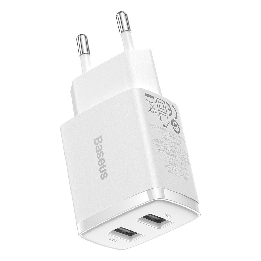 Зарядное устройство Baseus Compact Charger 2U 10.5W - White