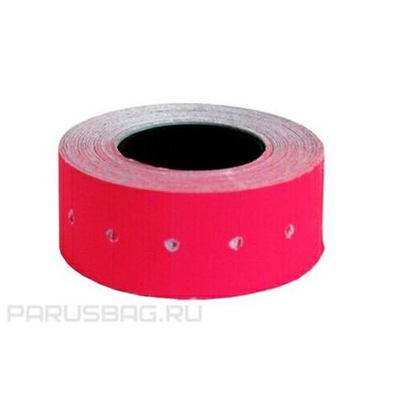 Этикет-лента 21*12мм, 500 шт, малиновая, Спейс