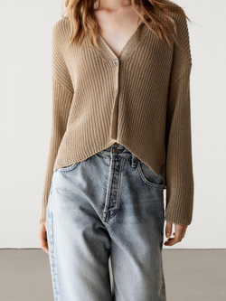 Massimo Dutti Вязаный кардиган, золотистый