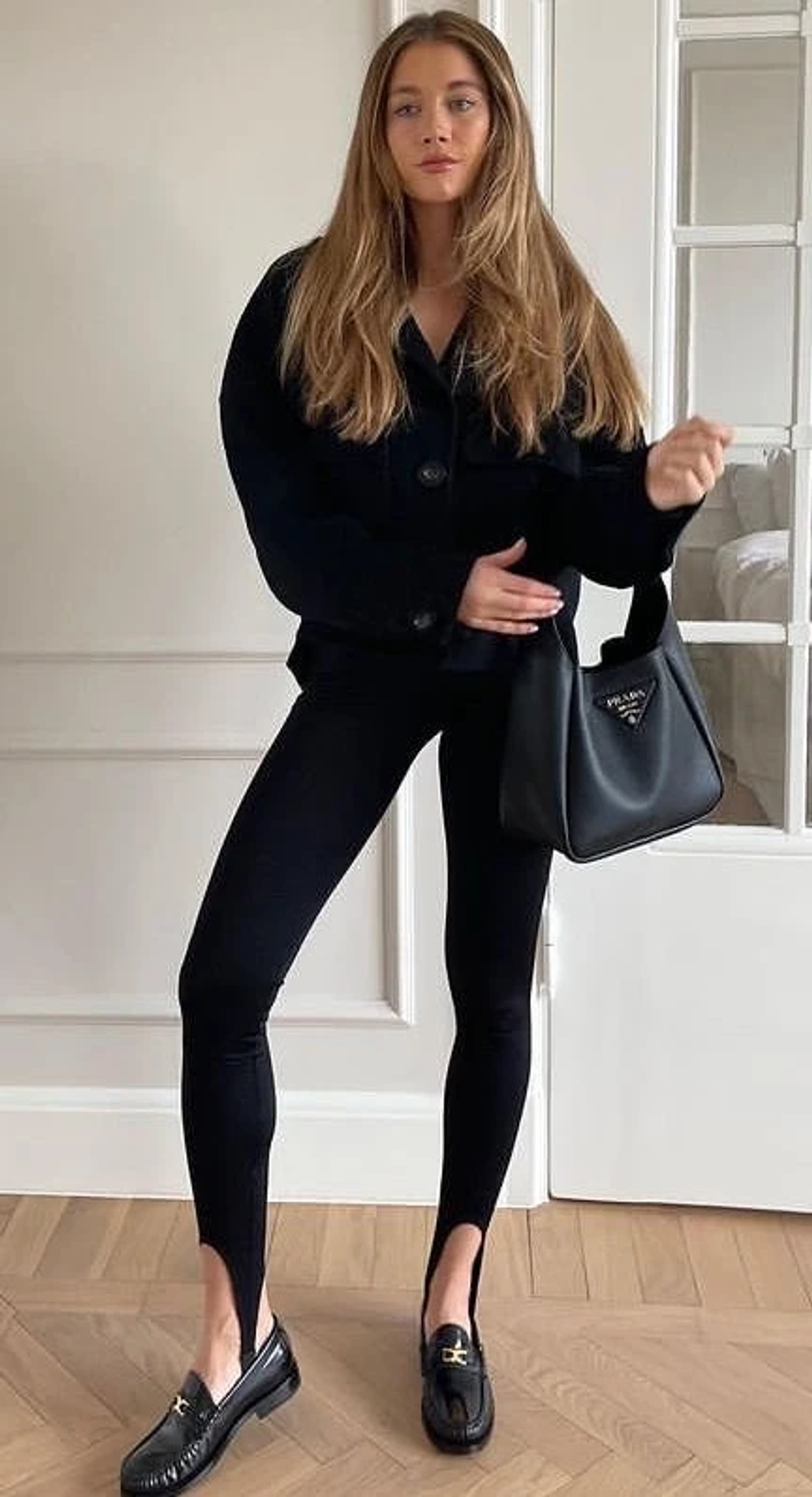 61BS22_BF Лосины со штрипками из бифлекса через палец shine