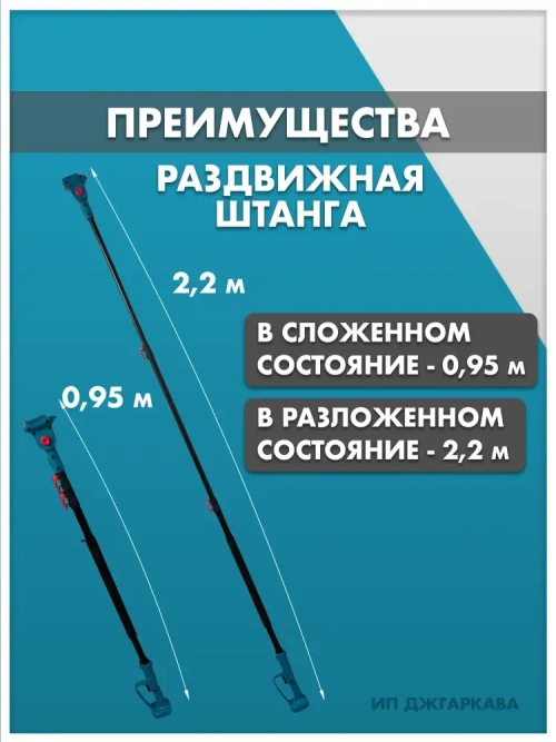 Набор 4в1 аккумуляторных инструментов садовый, пила цепная, сучкорез, штанга, воздуходувка, секатор, 2 АКБ
