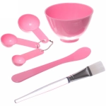 Набор косметический «Beauty Bar», кисточка, лопатка, 3 мерных ложки и чаша, микс три цвета, 17,5*8,5см