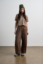 Брюки Nothomme Monterest Retro Washed Curved Blade Wide-Leg Pants "Dark Brown" Women's