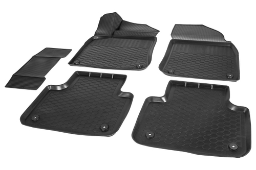 Коврики в салон автомобиля Rival для Volkswagen Touareg III поколение 2018-н.в., полиуретан, с крепежом, 5 частей, 15808004