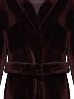 Двусторонняя дубленка из овчины в цвете бордо