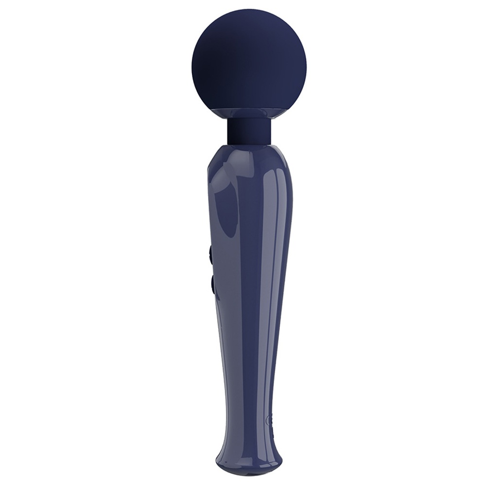 Темно-синий вибратор-wand 22,4см с дисплеем Pretty Love Skyler Massager Wand Dark Blue BW-055016LED-1