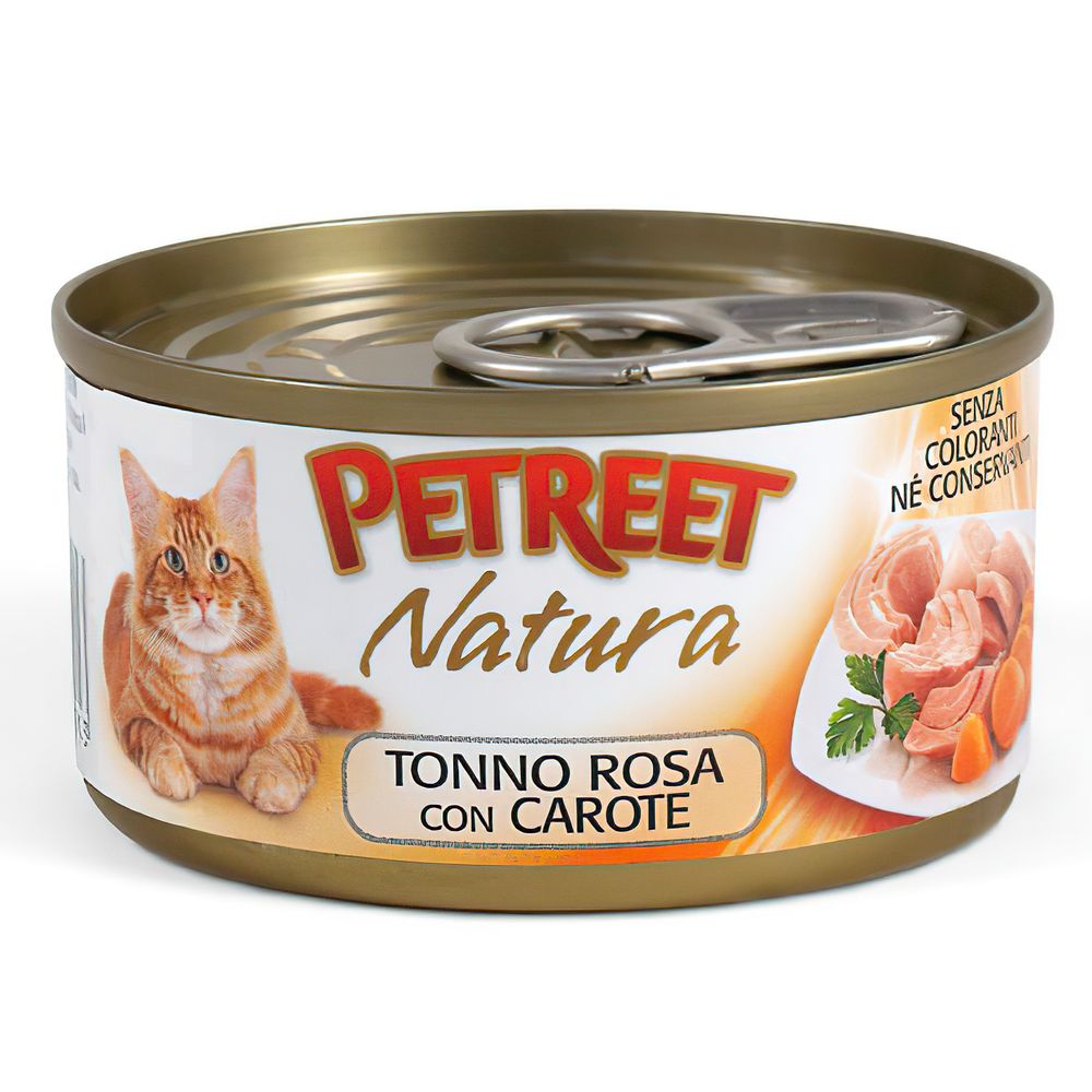 Petreet консервы для кошек кусочки розового тунца с морковью 70 г