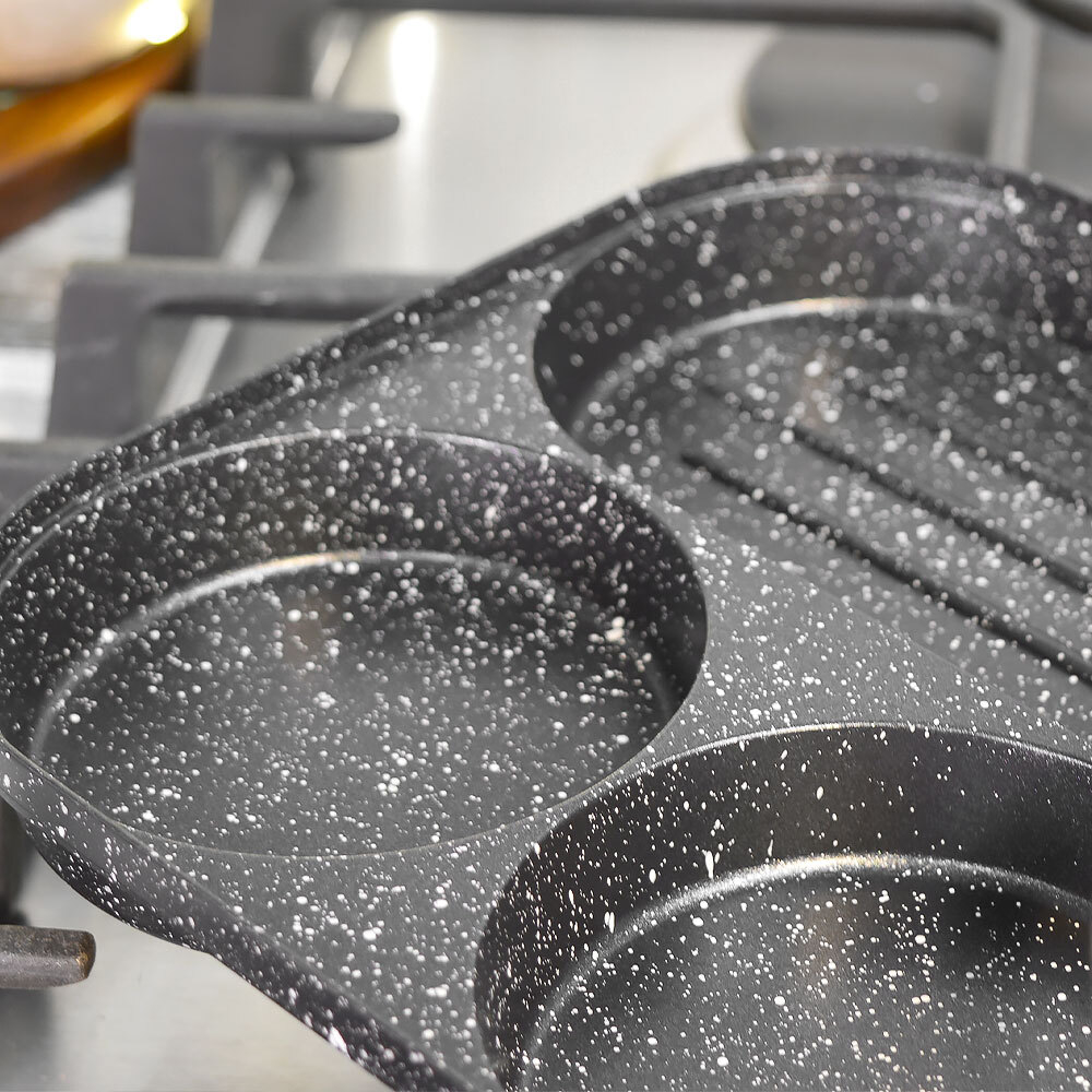 Сковорода 18,5см для завтраков со стеклянной крышкой "Nordic Stone" тм Appetite