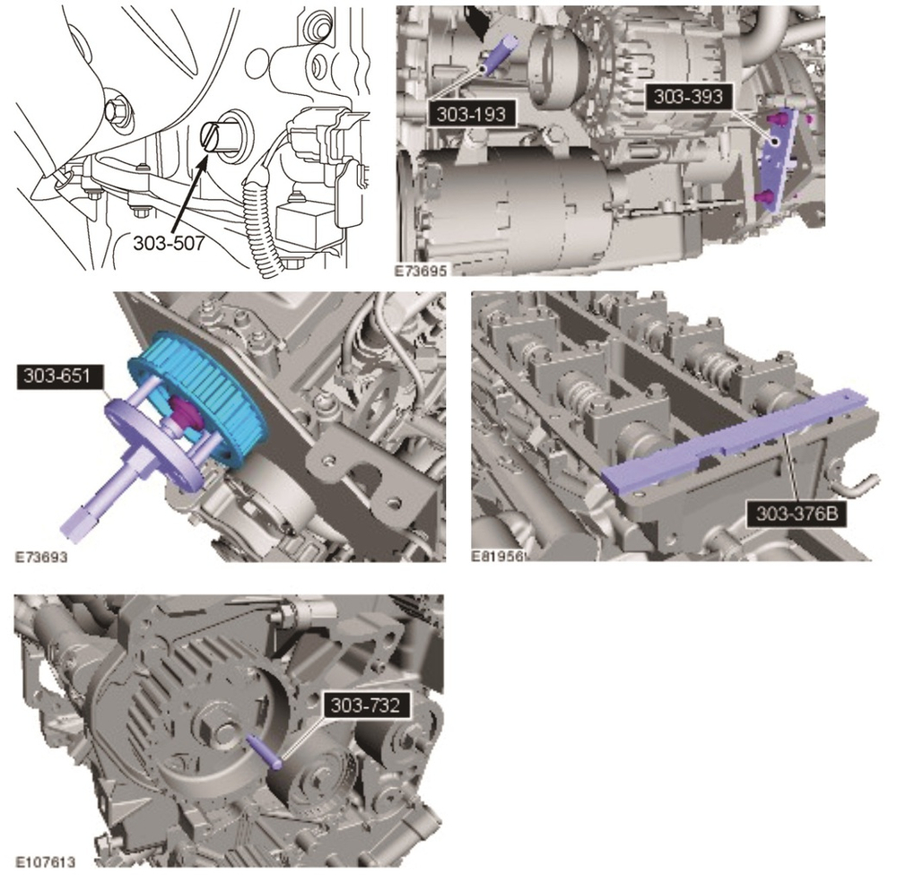 Набор фиксаторов распредвала и коленвала (FORD,MAZDA) в кейсе JTC