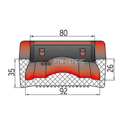 Резиновая накладка (РТИ-СЕРВИС 1062) для страховочной стойки под автомобиль 6 т.