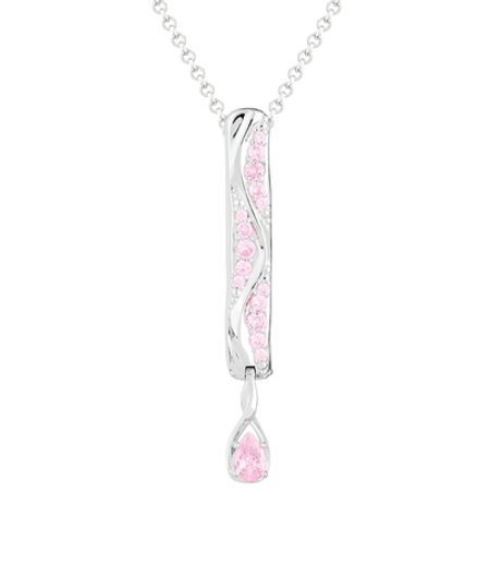 Подвес из серебра со вставками из розовых фианитов
