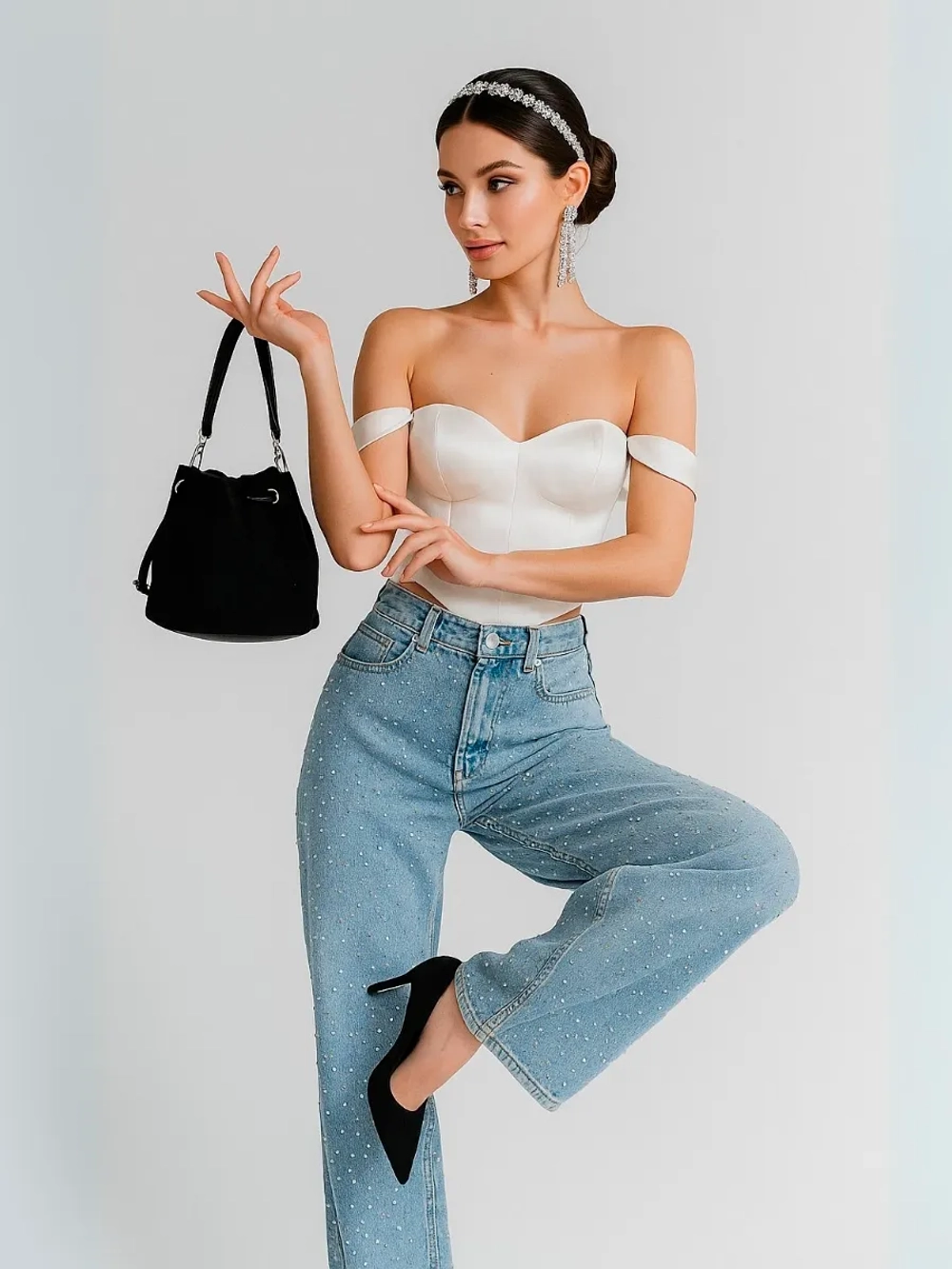 Сумка через плечо маленькая натуральная замша