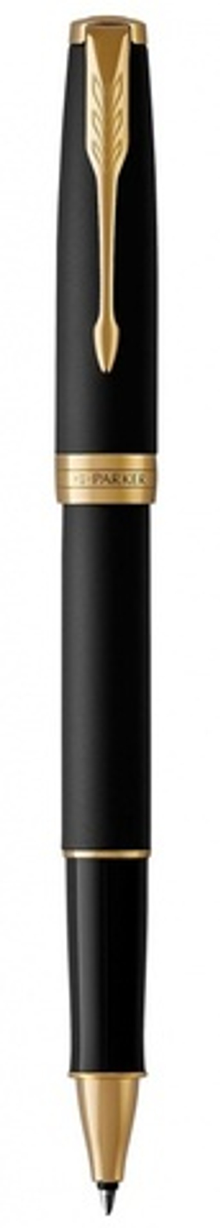 Ручка роллер Parker Sonnet Matte Black GT 1931518, стержень: F, цвет чернил: black, в подарочной упаковке