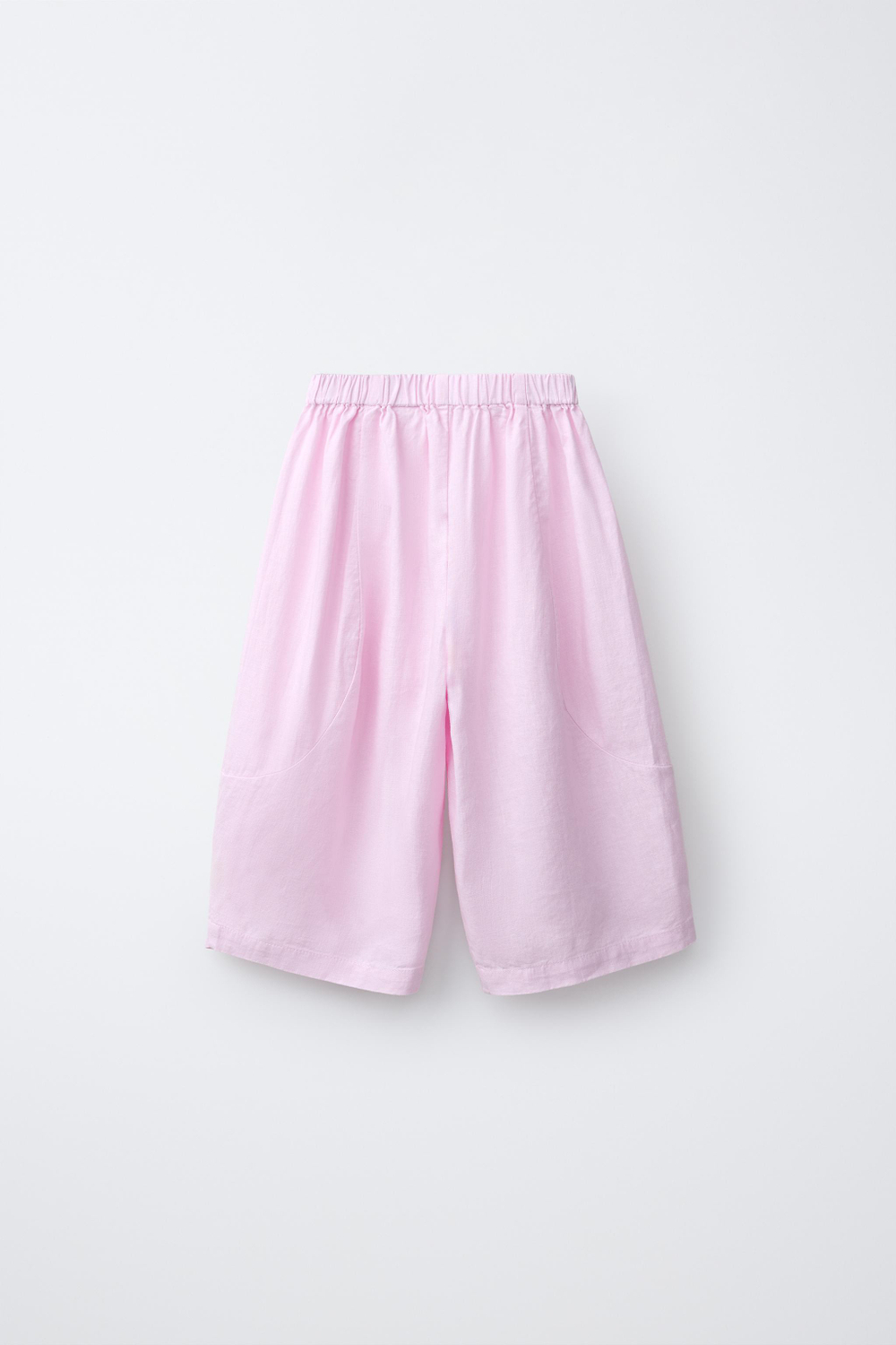 ZARA БРЮКИ-БОМБАШКИ ИЗ СМЕСОВОГО ЛЬНА, РОЗОВЫЙ