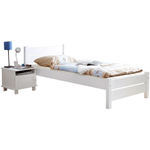 Кровать 90х200, Бора, детская, односпальная, для взрослых, из массива дерева, с основанием, белый, Dipriz