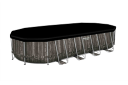 Каркасный овальный бассейн Bestway Power Steel 732х366х132 см + фильтр-насос 9463 л/ч, лестница, тент (561ES BW)