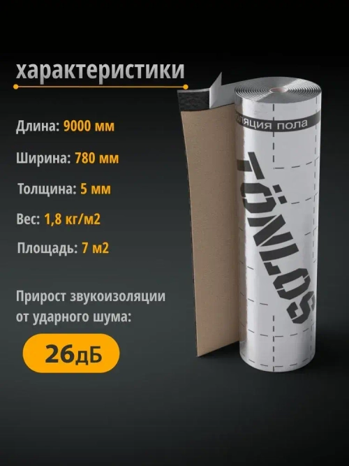 Звукоизоляция для пола Tonlos Terra Felt. Звукоизоляция под стяжку Тонлос Терра Фелт.