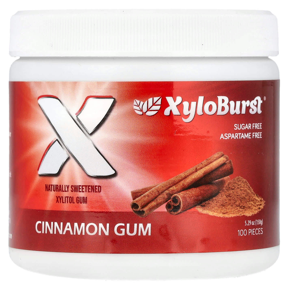 Xyloburst, Жевательная резинка с ксилитолом, Корица, 5,29 унций (150 г), 100 шт.