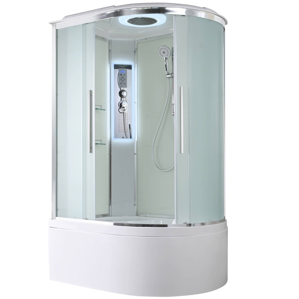 Душевая кабина AvaCan (АваКан) EM5812LLED с высоким поддоном, с ГМ, с электрикой и LED освещением, 120х80х220