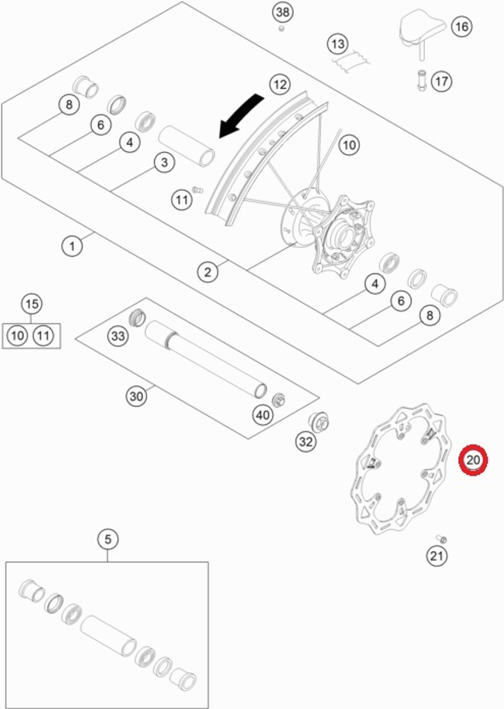 Диск тормозной передний Galfer KTM, HQV, GASGAS MC125-450F D260mm