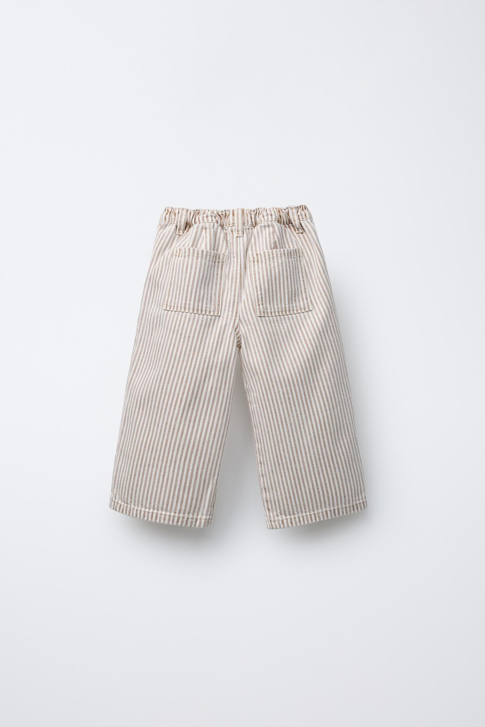 ZARA БРЮКИ ИЗ ТВИЛА В ПОЛОСКУ, ЭКРЮ