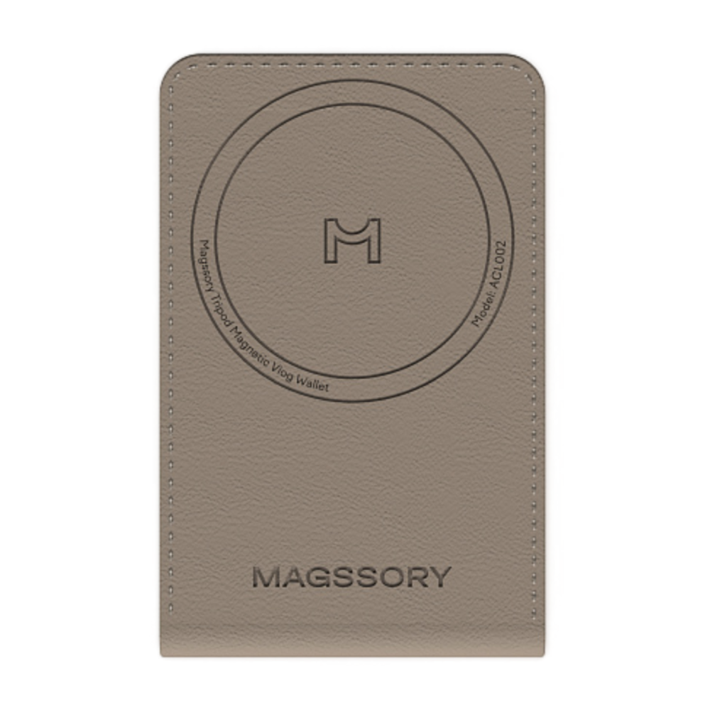 Кожаный чехол-бумажник MagSafe с подставкой Magssory Vlog Wallet Гибридный картхолдер-штатив из полиуретановой кожи. Вмещает до пяти карт