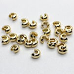 Шапочки для кримпов, цвет золото, размер 4 мм, цена за 10 шт