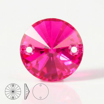 Стразы пришивные из стекла, цвет Fuchsia, форма Rivoli