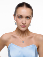 Серьги "Whale Amour" gold голубой агат