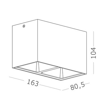 ST168.502.02 Светильник потолочный Белый GU10 2*50W IP20 L82,5xW165xH104 220V Без ламп Накладные светильники